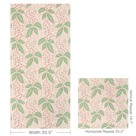 Lee Jofa PUTNAM PAPER GREEN/ROSE Wallpaper
