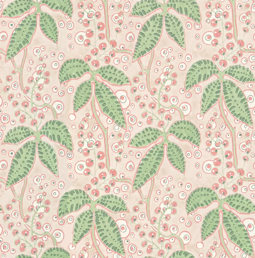 Lee Jofa PUTNAM PAPER GREEN/ROSE Wallpaper