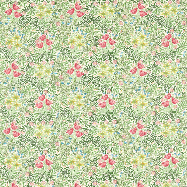 Morris & Co Bower Boughs Green/Rose Fabric