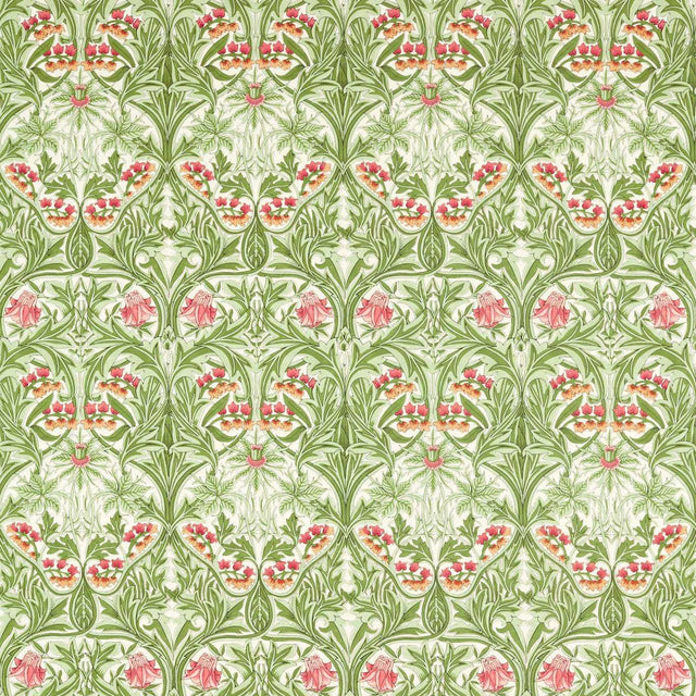 Morris & Co Bluebell Leaf Green/Sweet Briar Fabric