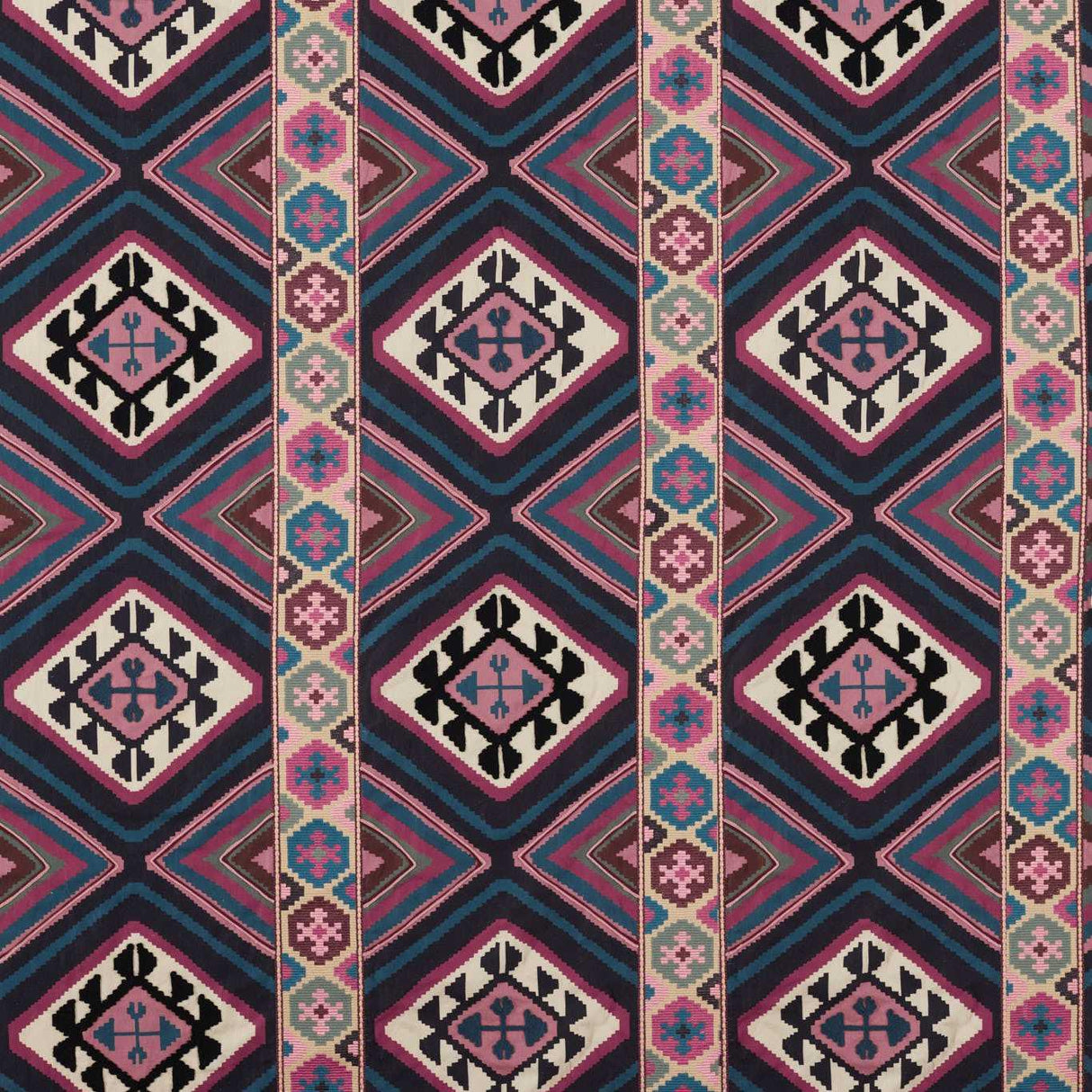 Morris & Co Dorothys Kilim Barbed Berry/Indigo Fabric