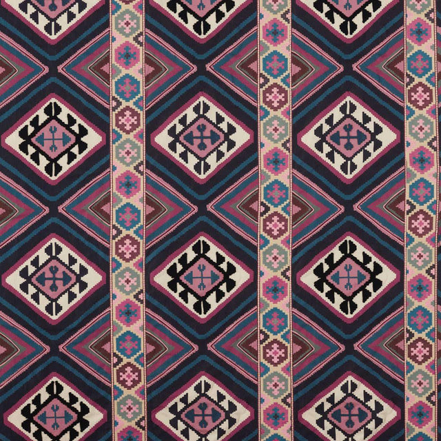 Morris & Co Dorothys Kilim Barbed Berry/Indigo Fabric