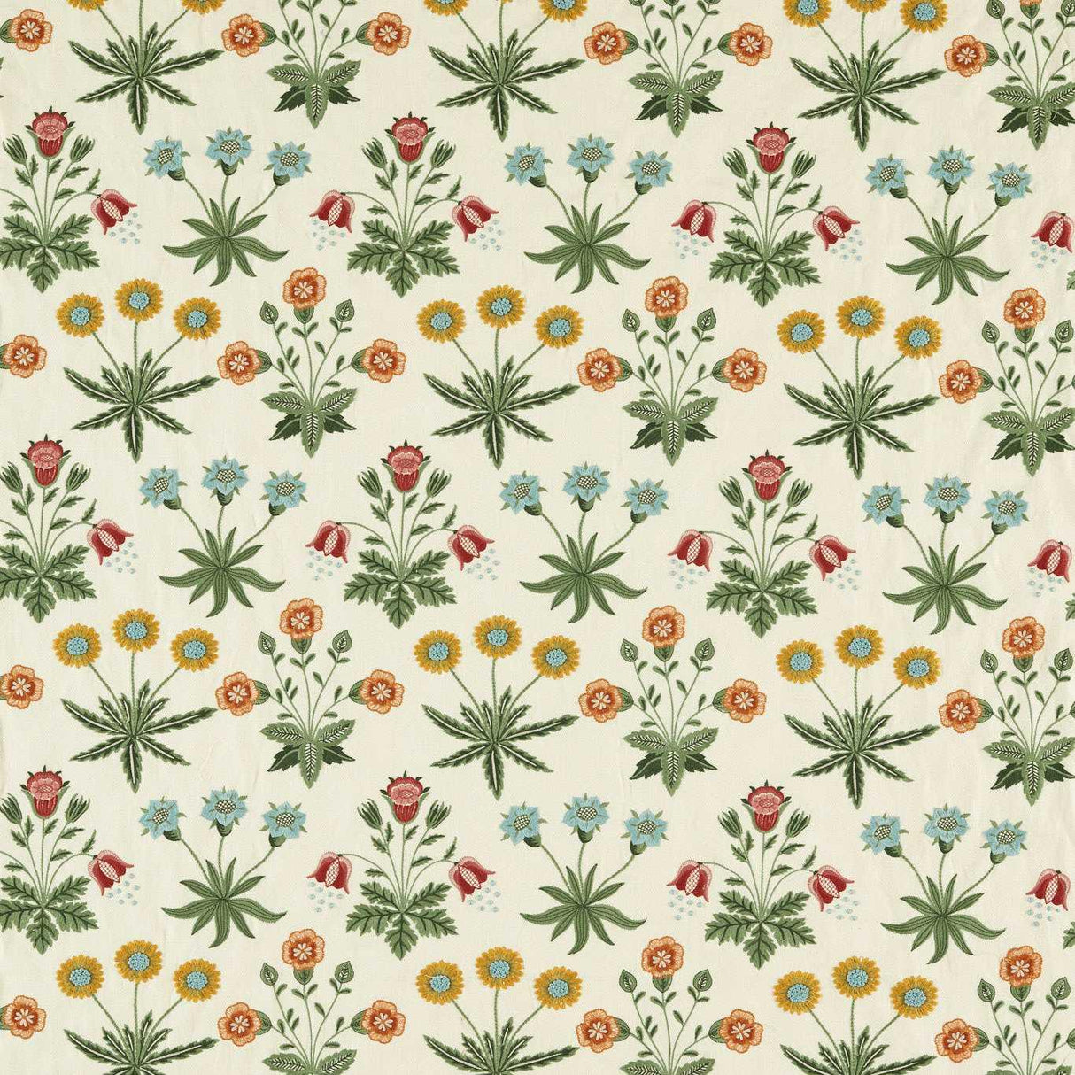 Morris & Co Daisy Embroidery Cream/Multi Fabric
