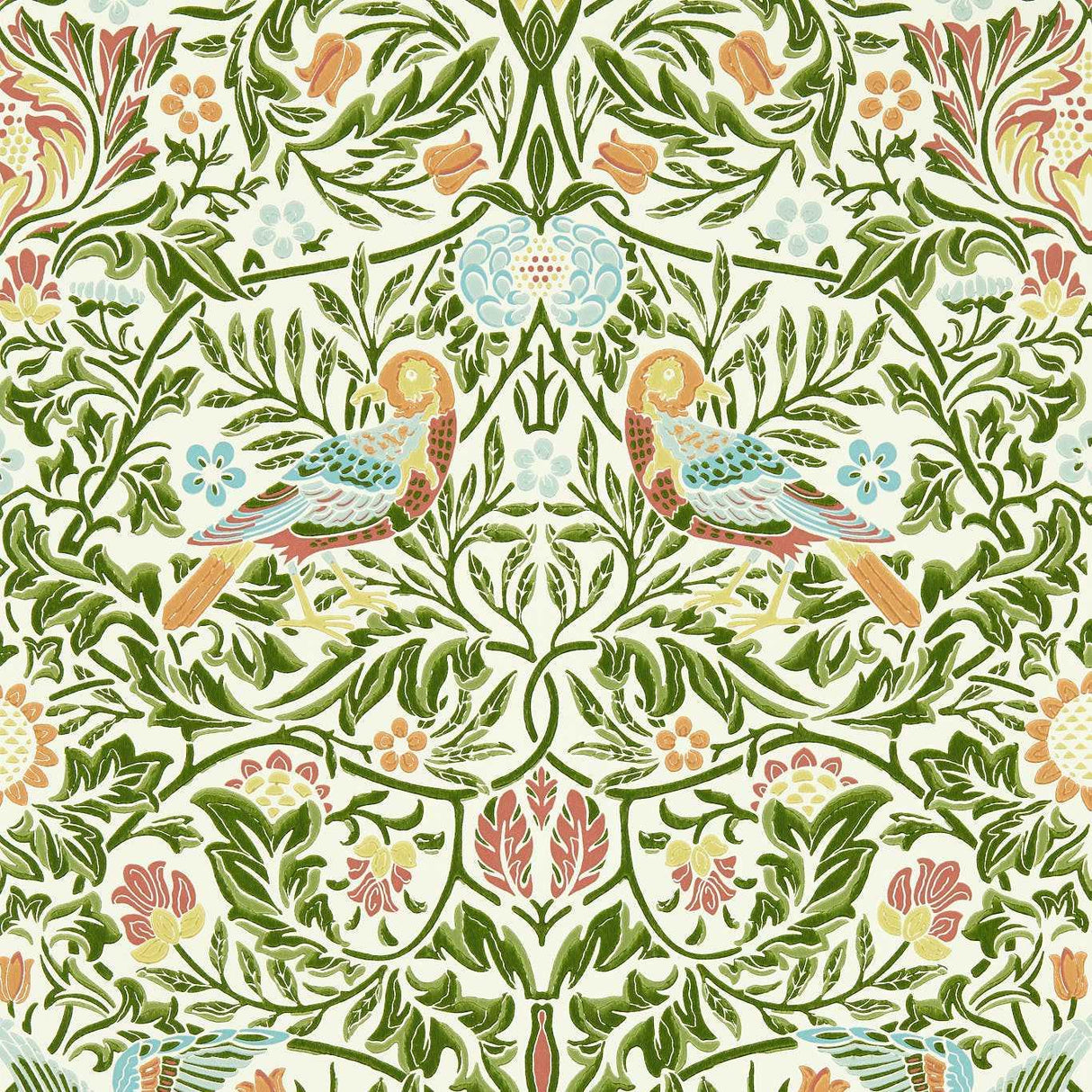 Morris & Co Bird Boughs Green Wallpaper