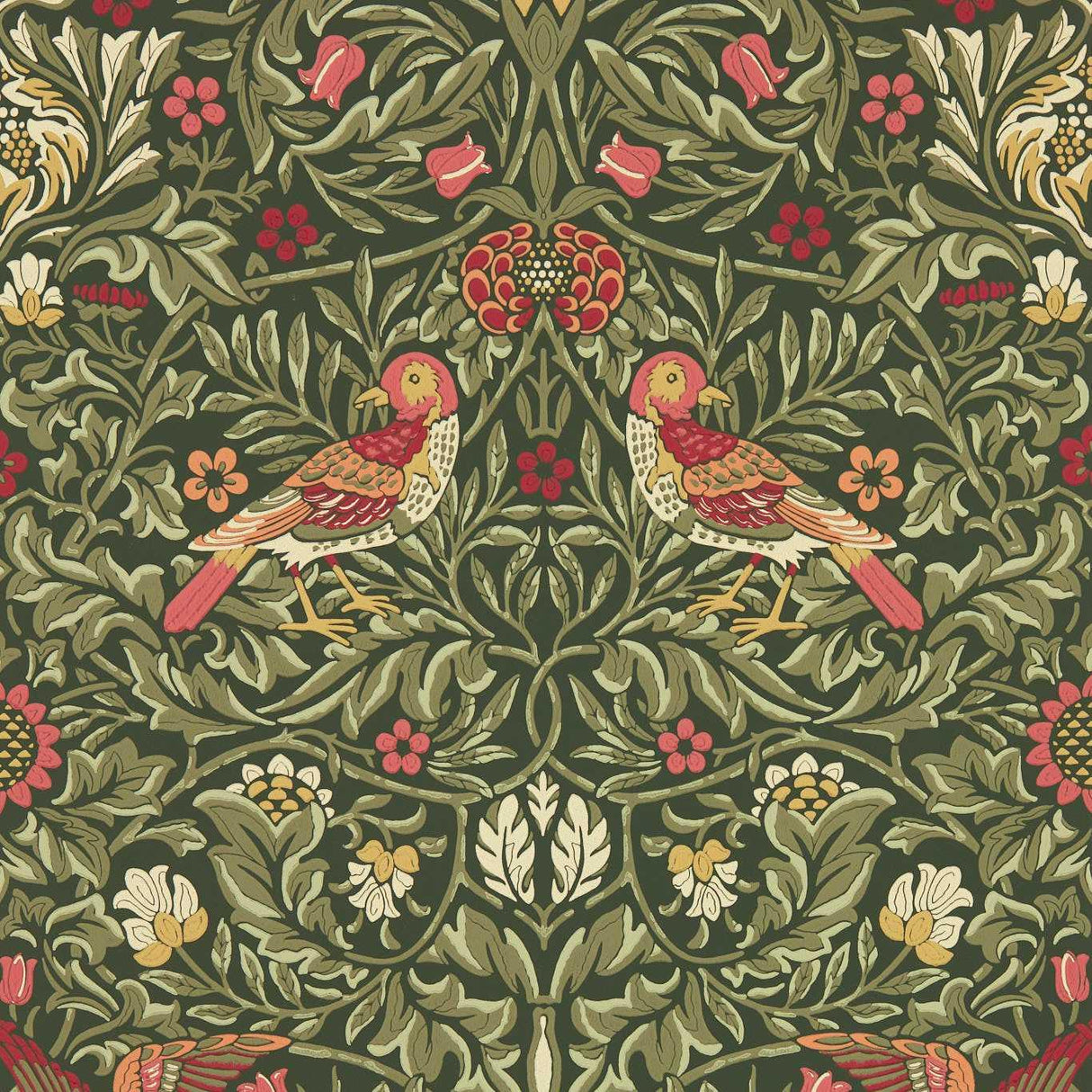 Morris & Co Bird Wooded Dell Wallpaper