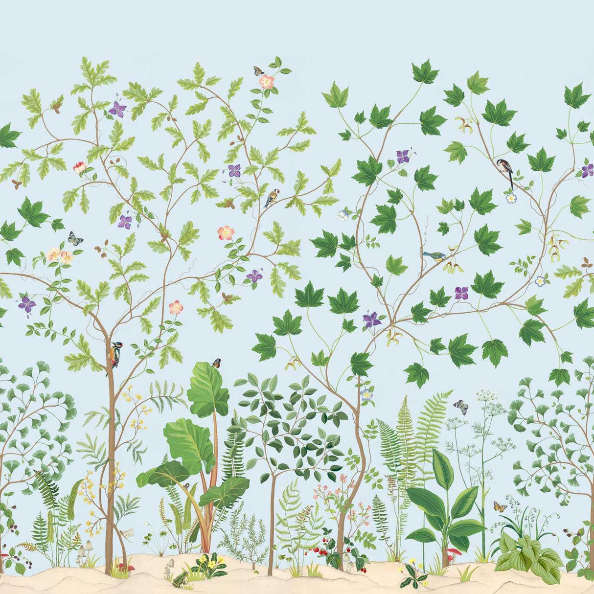 Sanderson Sycamore and Oak Sky Blue Wallpaper