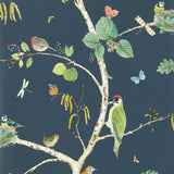 Sanderson Woodland Chorus Charcoal Wallpaper