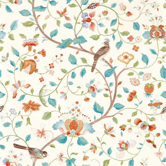 Sanderson Arils Garden Teal/Russet Wallpaper