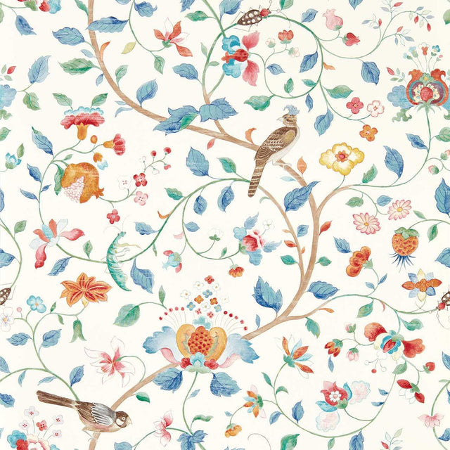 Sanderson Arils Garden Indigo/Red Wallpaper