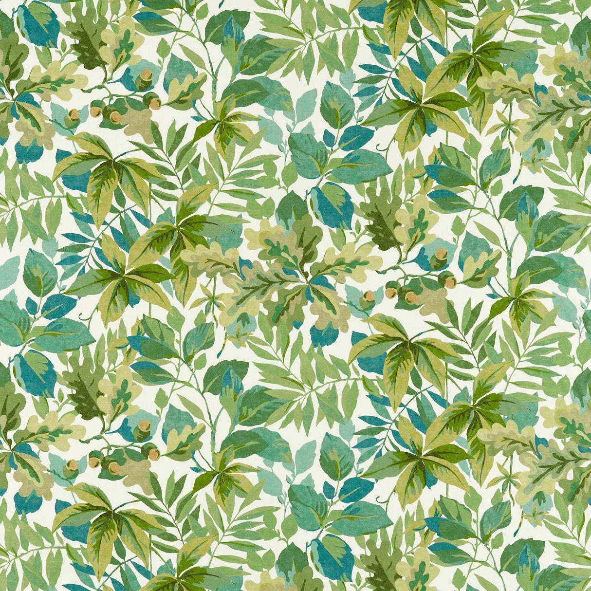 Sanderson Robins Wood Forest Green/Sap Green Fabric