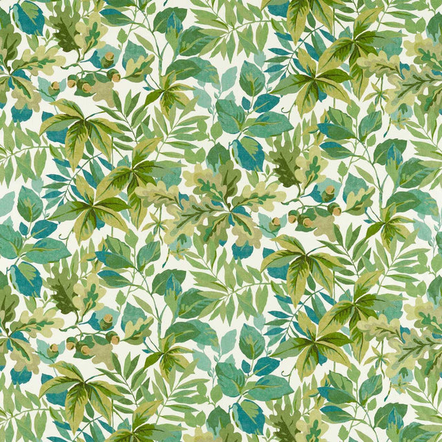 Sanderson Robins Wood Forest Green/Sap Green Fabric