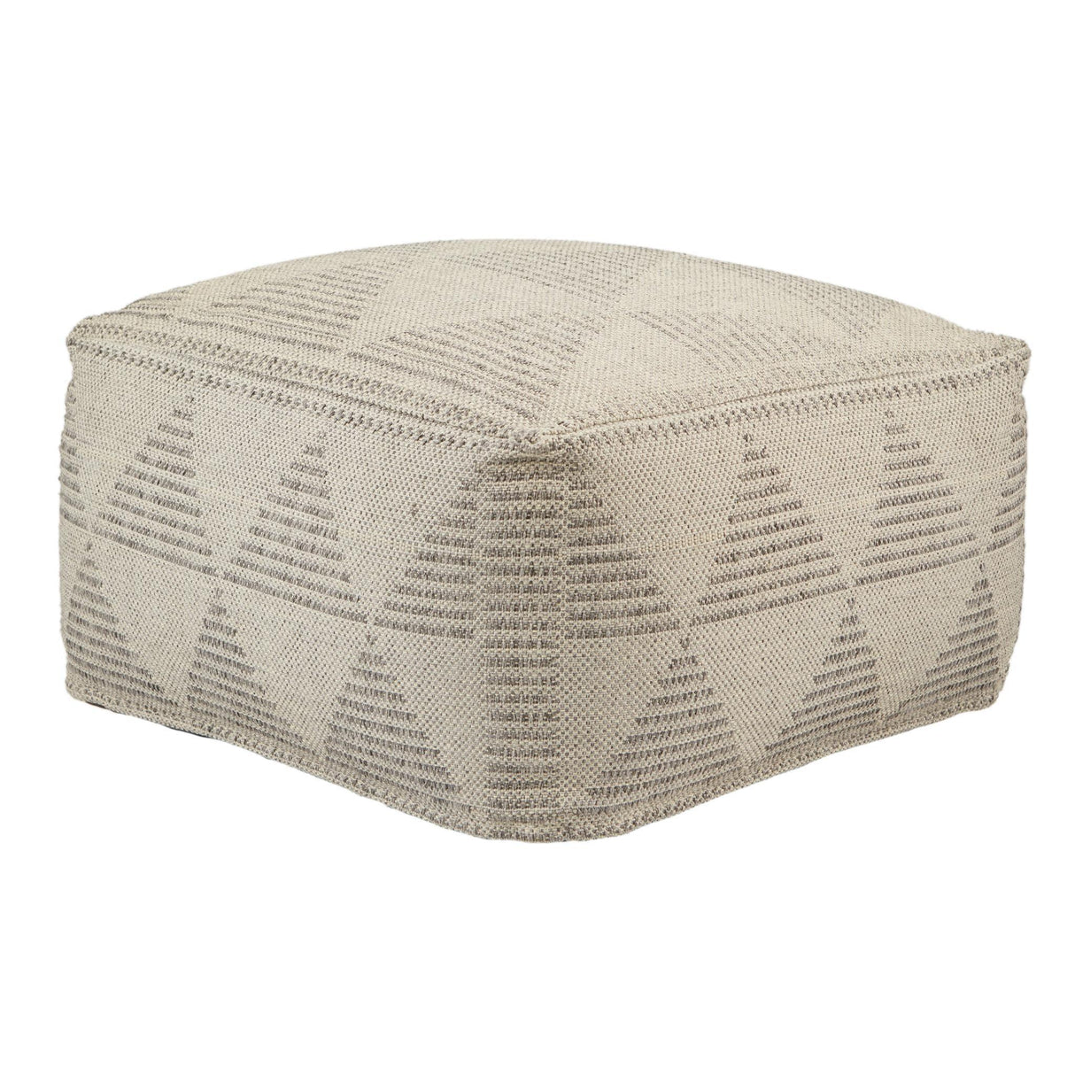 Jaipur Living Fika Alrik Geometric Gray / Cream 24" x 24" x 12.5" Accent Furniture