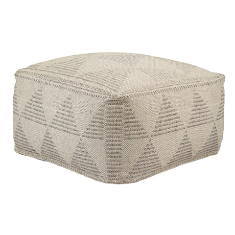 Jaipur Living Fika Alrik Geometric Gray / Cream 24" x 24" x 12.5" Accent Furniture