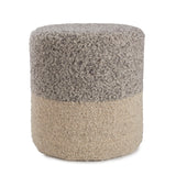 Jaipur Living Micco Ombre Light Gray/ Cream Cylinder Pouf