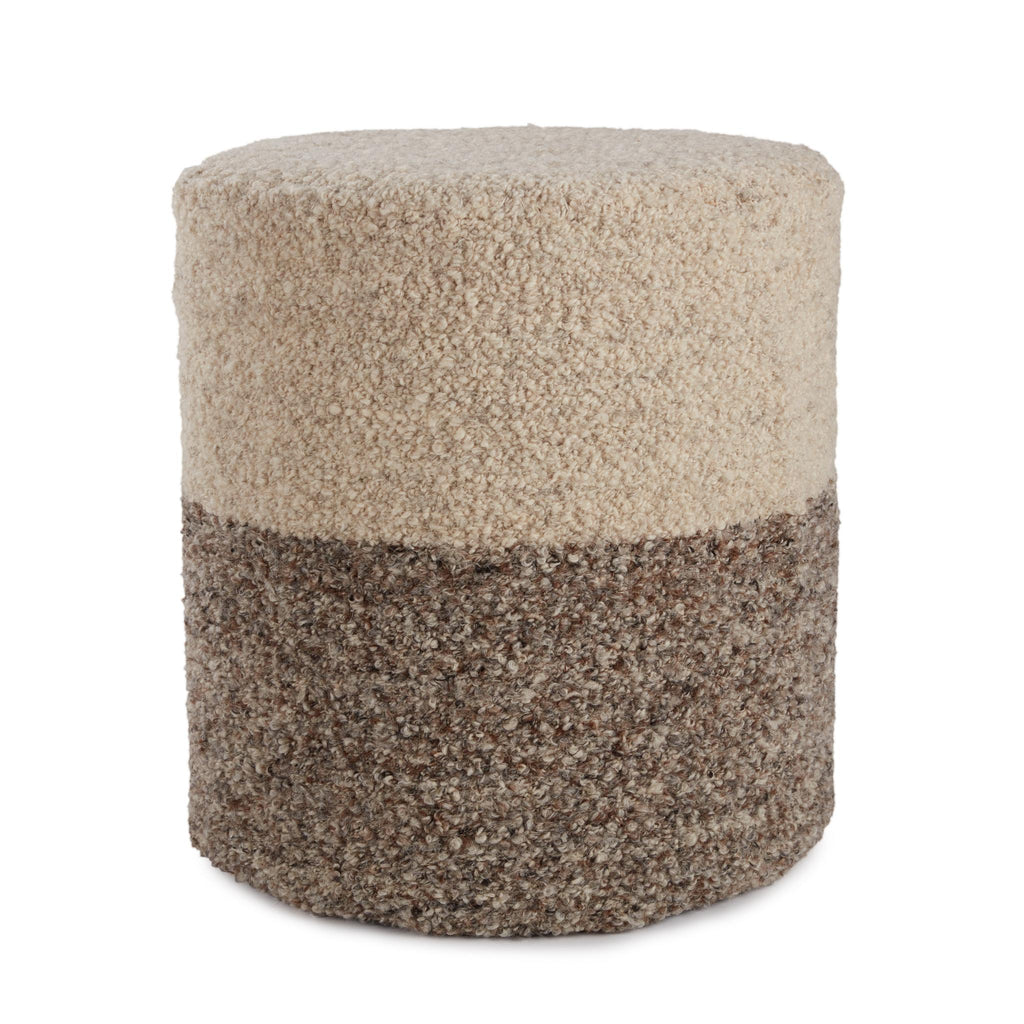 Jaipur Living Micco Ombre Cream/ Brown Cylinder Pouf