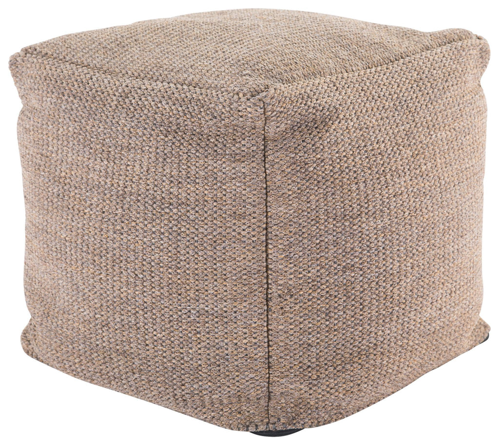Jaipur Living Mastic Indoor/ Outdoor Solid Tan Cube Pouf