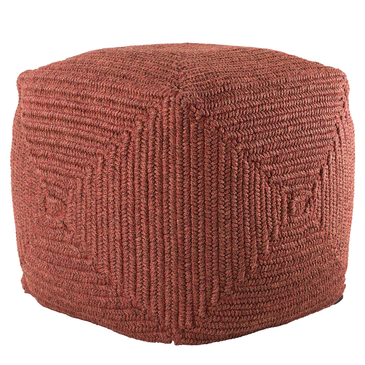 Jaipur Living Bridgehampton Indoor/ Outdoor Solid Red Cube Pouf