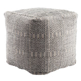 Jaipur Living Destrie Indoor/ Outdoor Tribal Gray Cube Pouf