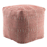 Jaipur Living Destrie Indoor/ Outdoor Tribal Red/ Light Gray Cube Pouf