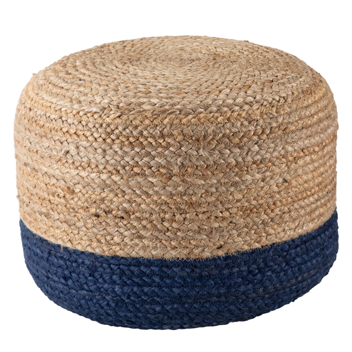 Jaipur Living Oliana Natural Ombre Blue/ Beige Cylinder Pouf