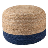 Jaipur Living Oliana Natural Ombre Blue/ Beige Cylinder Pouf