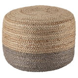 Jaipur Living Oliana Natural Ombre Taupe/ Beige Cylinder Pouf