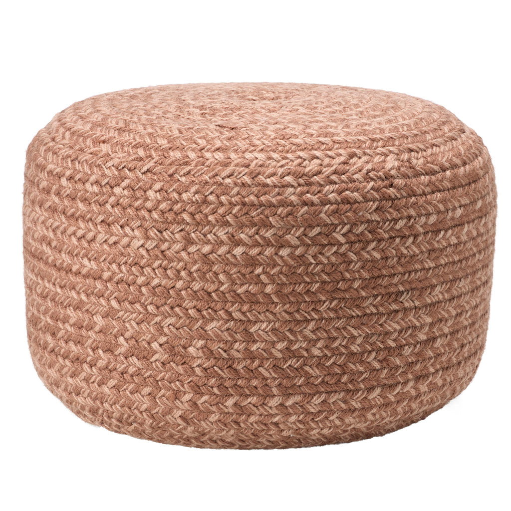 Vibe By Jaipur Living Grayton Indoor/ Outdoor Solid Heather Pink Cylinder Pouf