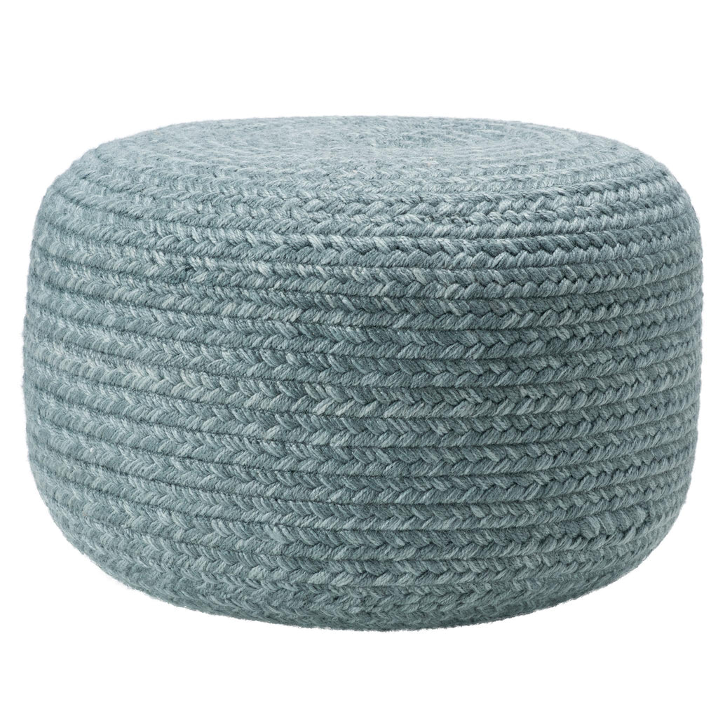 Vibe By Jaipur Living Grayton Indoor/ Outdoor Solid Heather Blue Cylinder Pouf