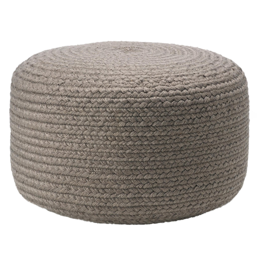 Vibe By Jaipur Living Santa Rosa Indoor/ Outdoor Solid Light Gray Cylinder Pouf