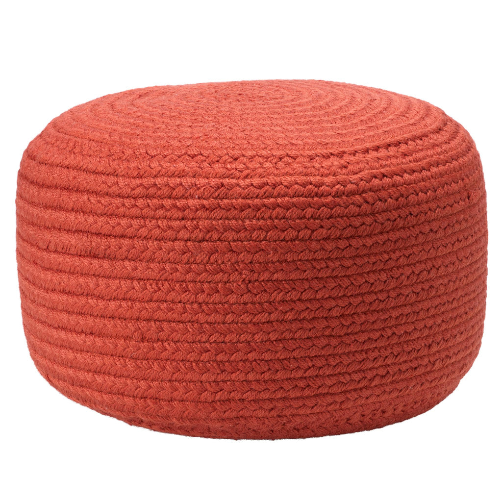 Vibe By Jaipur Living Santa Rosa Indoor/ Outdoor Solid Red Cylinder Pouf