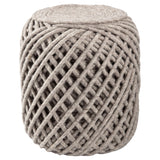 Jaipur Living Scandinavia Pouf Guna Textured Gray 16" x 16" x 18" Accent Furniture