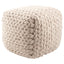 Jaipur Living Scandinavia Pouf Kyran Textured Cream / Light Taupe 16" x 16" x 18" Accent Furniture