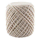 Jaipur Living Scandinavia Pouf Guna Textured White / Light Gray 16" x 16" x 18" Accent Furniture