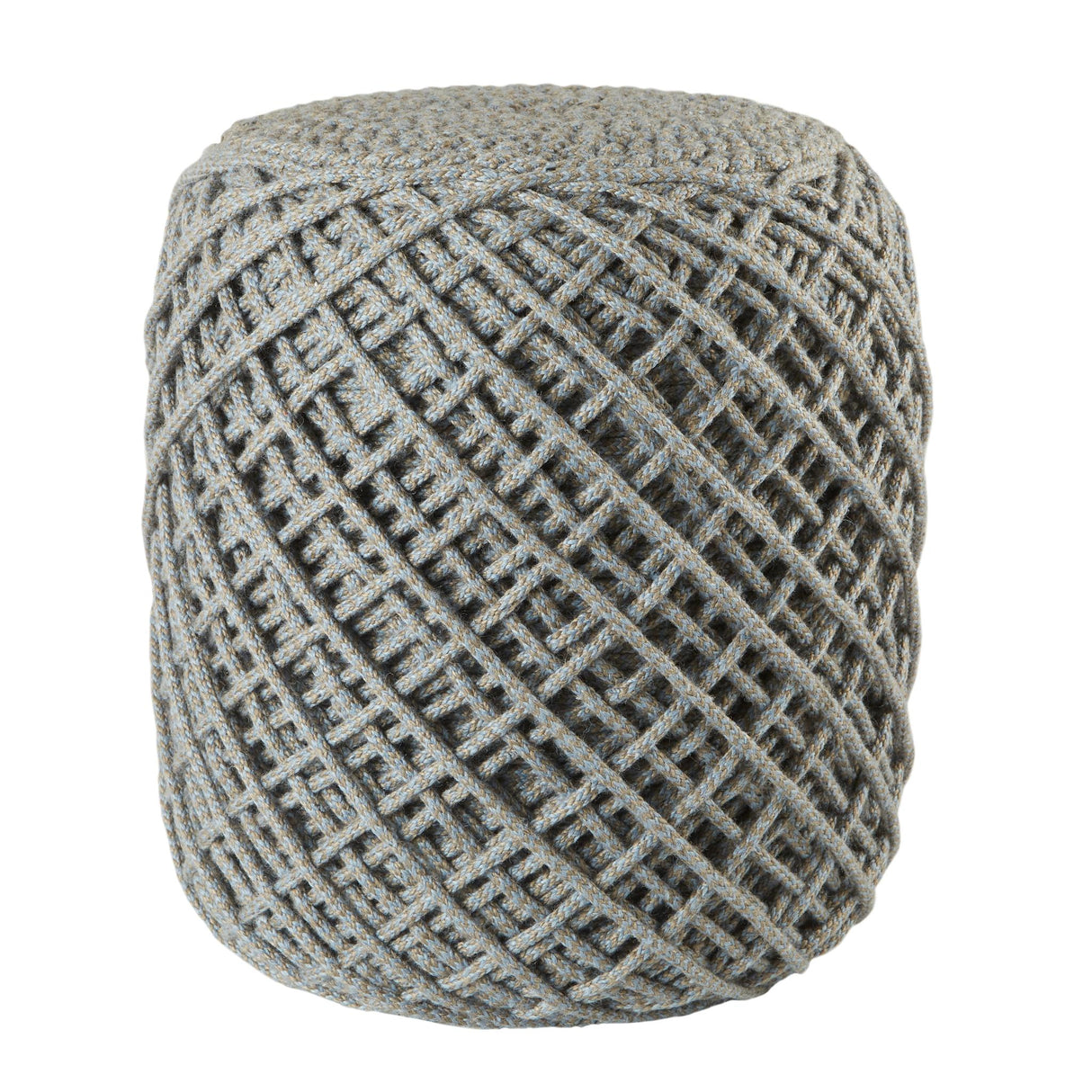 Jaipur Living Lykke Indoor/ Outdoor Solid Gray/ Blue Cylinder Pouf