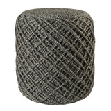 Jaipur Living Lykke Indoor/ Outdoor Solid Gray/ Black Cylinder Pouf