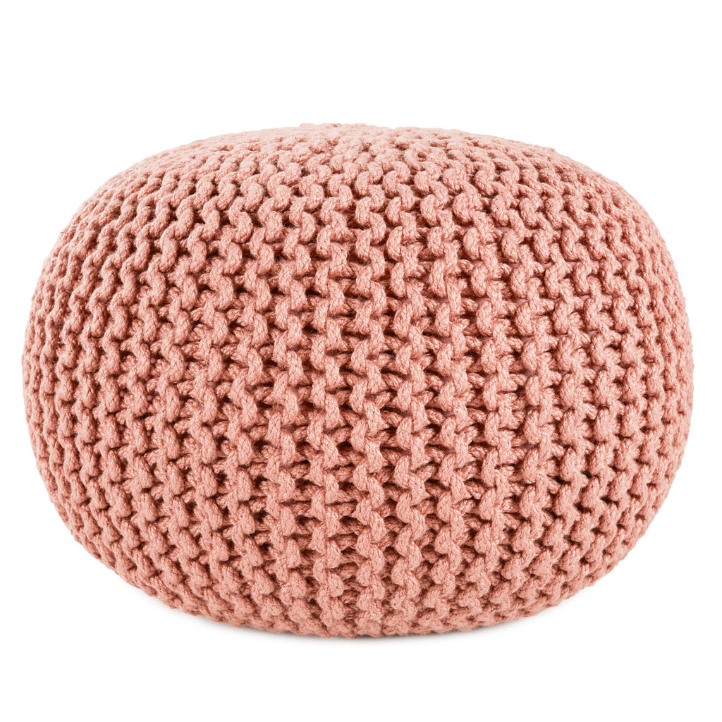 Vibe By Jaipur Living Asilah Indoor/ Outdoor Solid Blush Round Pouf