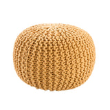 Jaipur Living Spectrum Pouf Textured Yellow Round Pouf