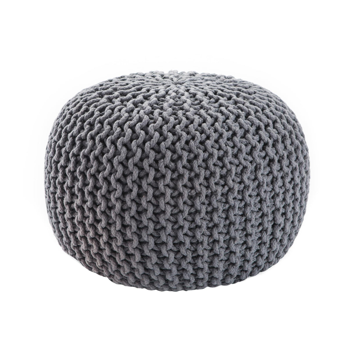 Jaipur Living Spectrum Pouf Spectrum Pouf Textured Gray 20" x 20" x 14" Accent Furniture