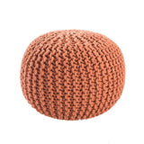 Jaipur Living Spectrum Pouf Textured Orange Round Pouf