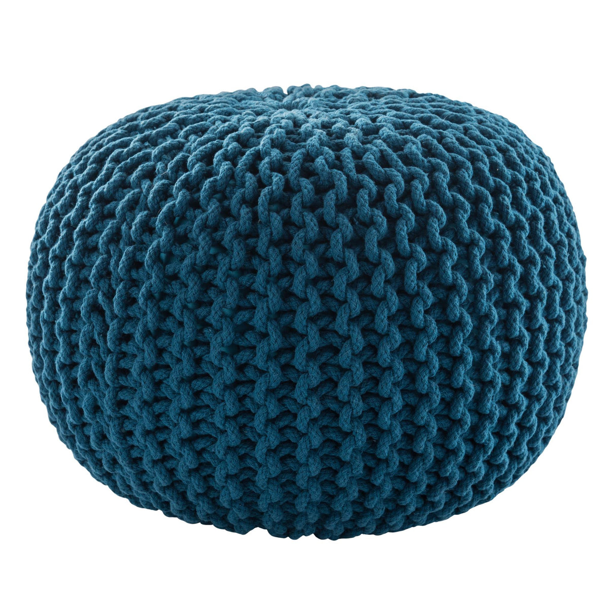 Jaipur Living Spectrum Pouf Textured Blue Round Pouf
