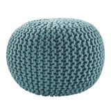 Jaipur Living Spectrum Pouf Spectrum Pouf Textured Aqua 20" x 20" x 14" Accent Furniture