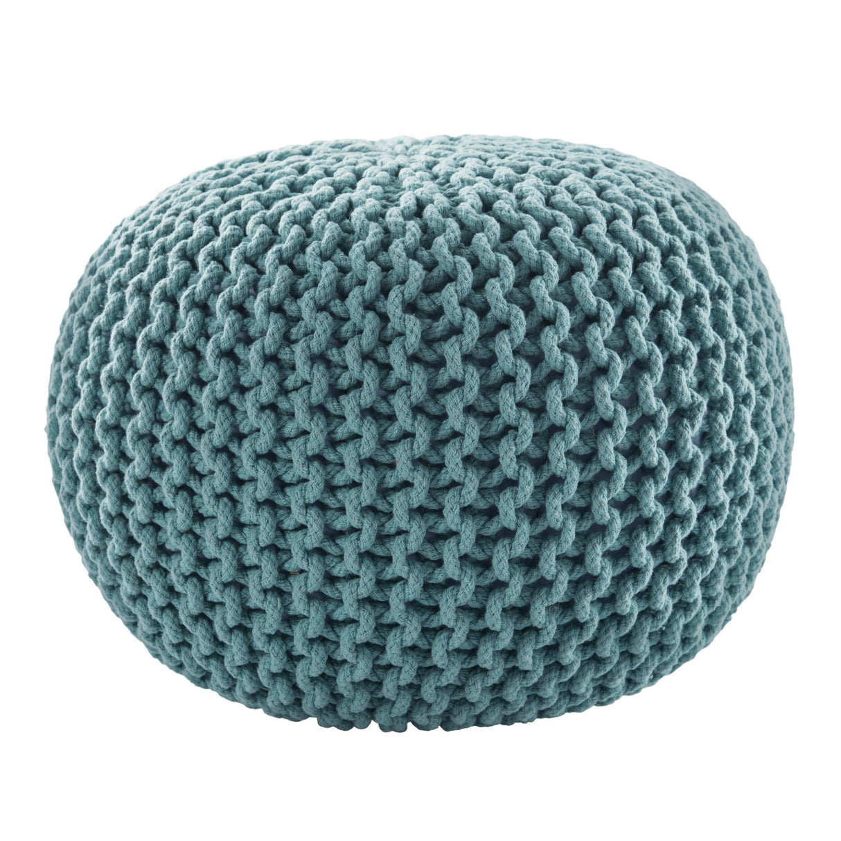 Jaipur Living Spectrum Pouf Textured Aqua Round Pouf