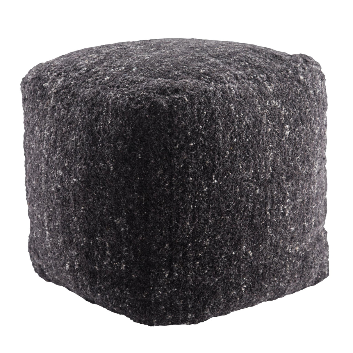 Jaipur Living Sherwood Solid Black/ Ivory Cube Pouf