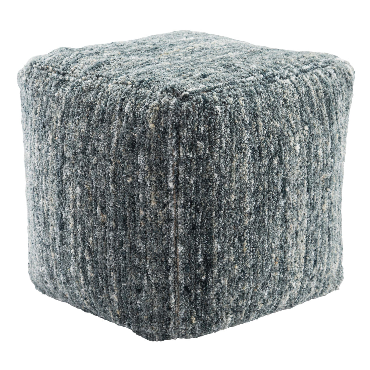 Jaipur Living Sherwood Solid Light Blue/ Gray Cube Pouf
