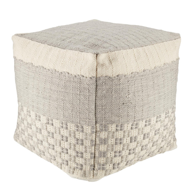 Jaipur Living Vilano Seaton Geometric Slate / Cream 16" x 16" x 16" Accent Furniture