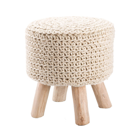 Jaipur Living Westport Montana Stool Solid Cream 16" x 16" x 16" Accent Furniture
