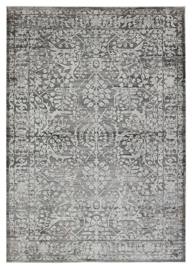 Jaipur Living Acadia Elvira Floral Gray / Cream 5'3" x 7'6" Rug