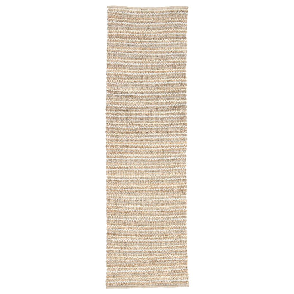 Jaipur Living Cornwall Natural Striped Beige/ Blue Runner Rug (2'6"X9')