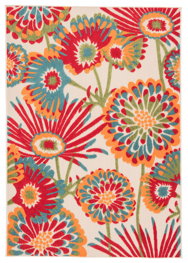 Jaipur Living Balfour Indoor/ Outdoor Floral Red/ Multicolor Area Rug (5'3"X7'6")