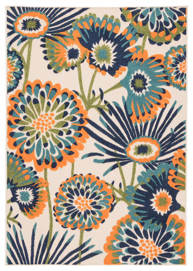 Jaipur Living Balfour Indoor/ Outdoor Floral Navy/ Multicolor Area Rug (7'4"X9'6")